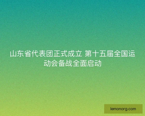 山东省代表团正式成立 第十五届全国运动会备战全面启动