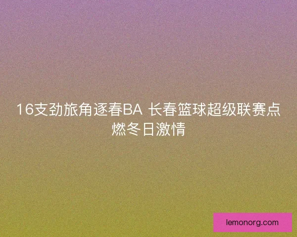 16支劲旅角逐春BA 长春篮球超级联赛点燃冬日激情